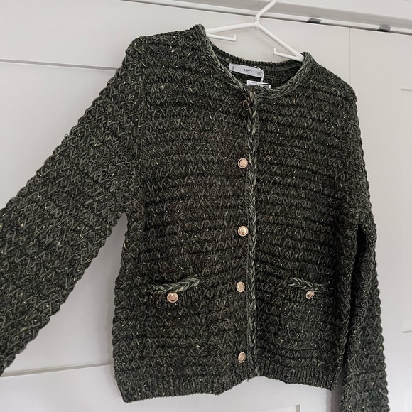 Mango Lurex chunky-knit cardigan green - Picture 7 of 8